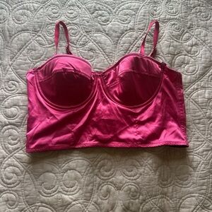 Elegant Pink Satin Bustier